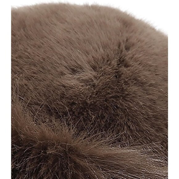 Women\'s Coffee Faux Fur Fluffy Bucket Hat Winter Warm Fuzzy Mongolian Hat main image 5